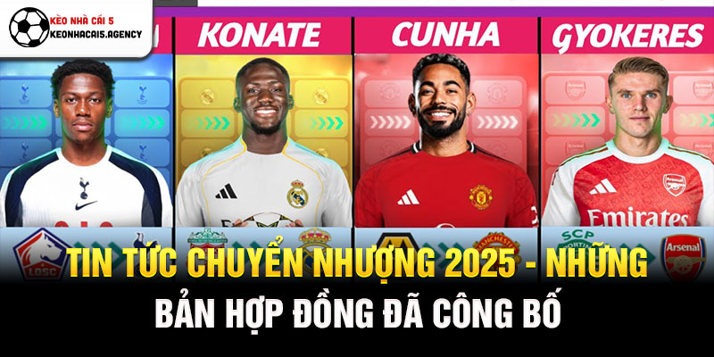 Tin tức chuyển nhượng 2025 - Những bản hợp đồng đã công bố